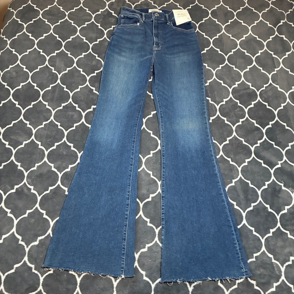Abercrombie & Fitch Curve Love The Flare Ultra High Rise Jeans 28 6R Medium Wash